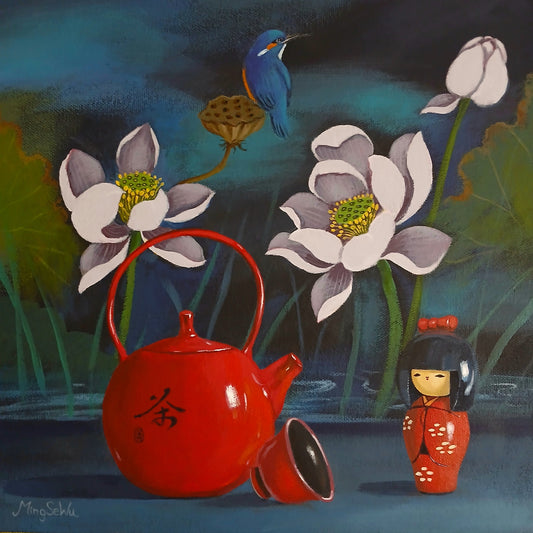 Red Teapot & Doll