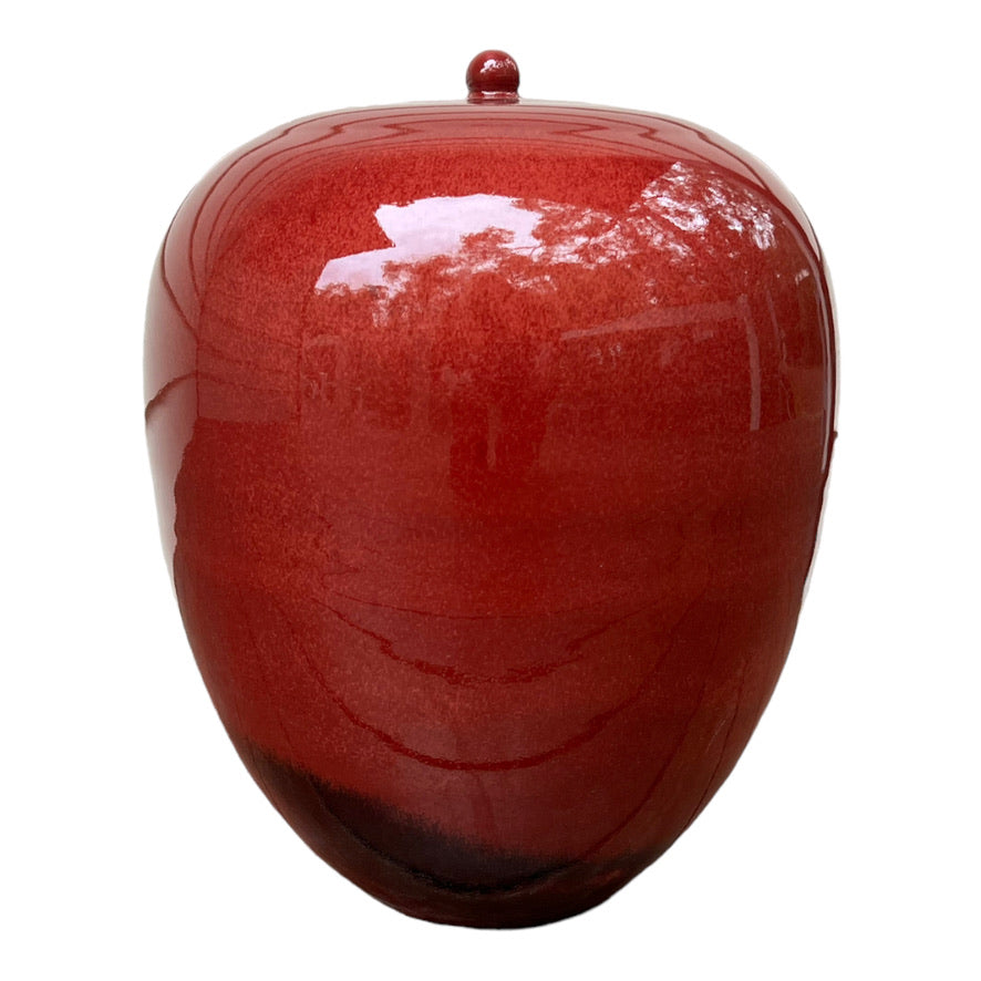 Copper Red Lidded Vessel I