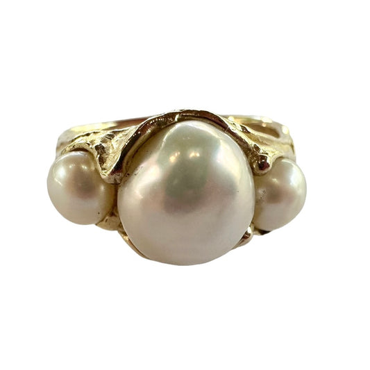 Ring - Flowing Burmese Baroque Pearls