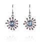 Earrings - Anemone, Blue Topaz with Rose Gold Drops