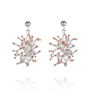 Earrings - Anemone Short Drop with Rose Gold Accents