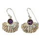 *Earrings - Coral Garden Drops with Amethyst and Rose Gold Accents