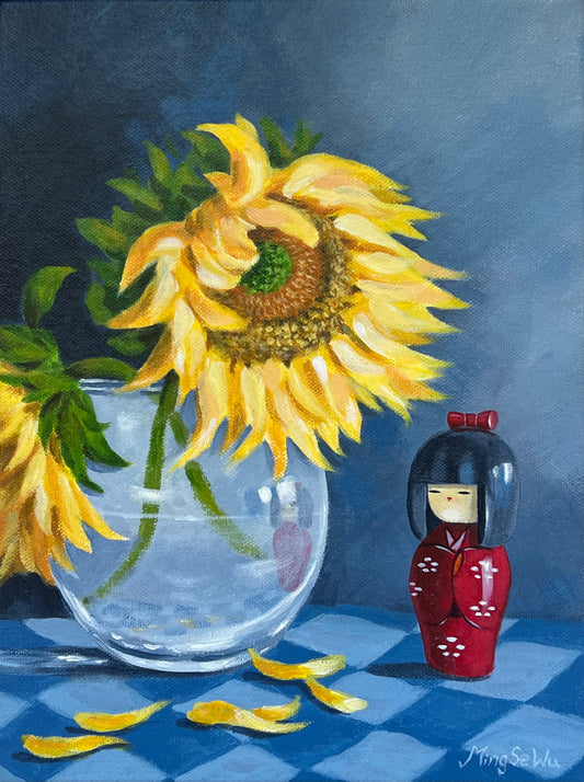 Sunflowers and Doll