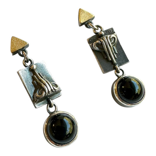 Earrings - Featuring Onyx and Upside Down Design