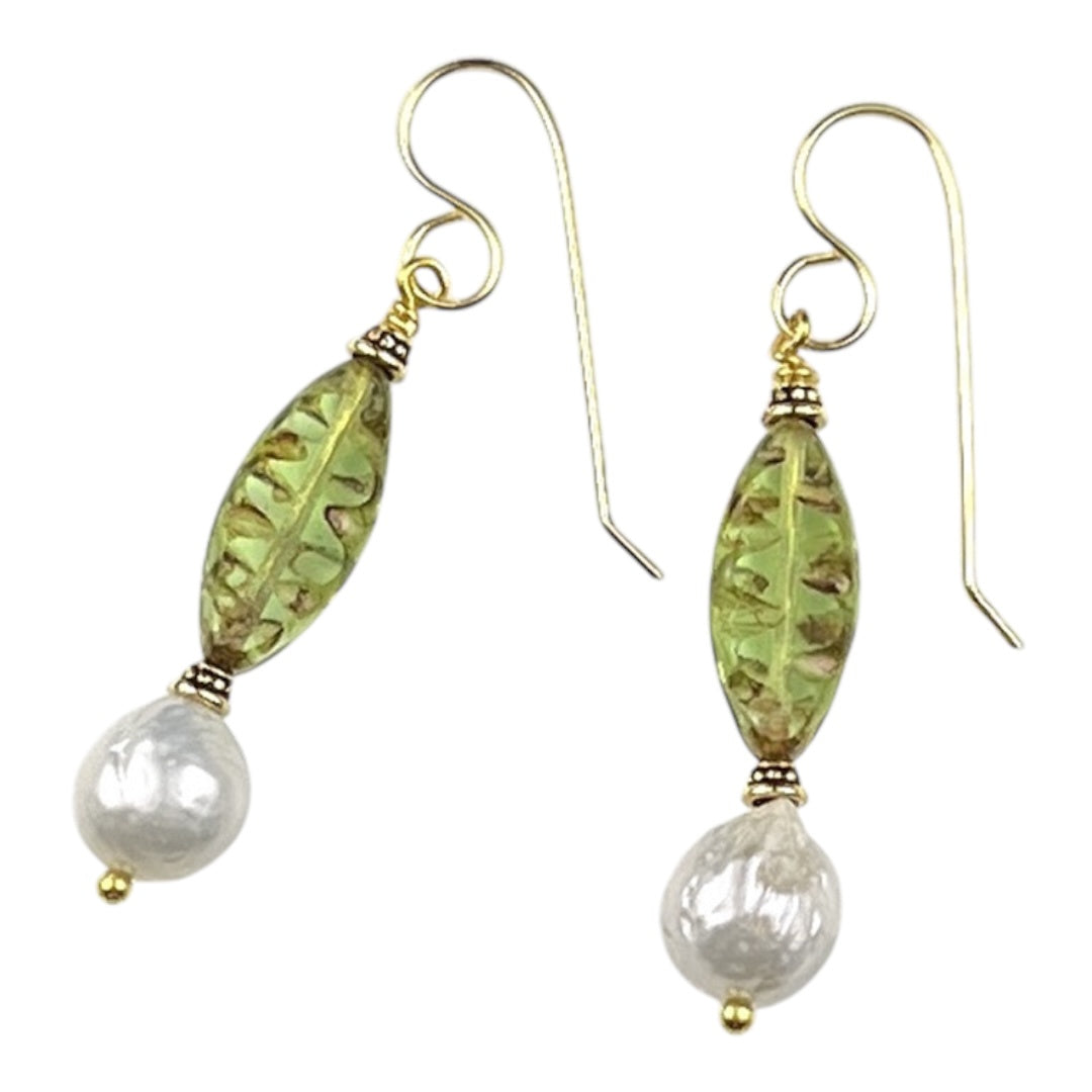 Earrings - Freshwater Pearls and Chez Glass