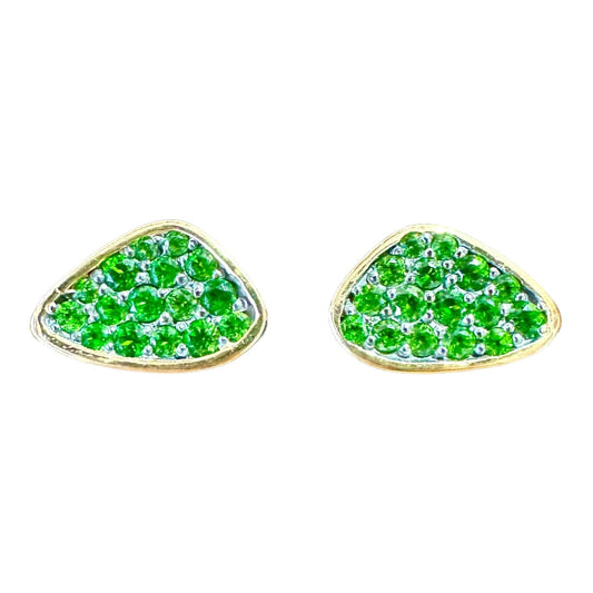 Earrings - Echoes of the Sea, Studs Featuring Chrome Diopside