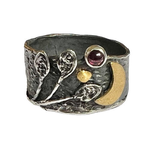 Ring - Three Grasses Garnet