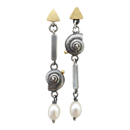 Earrings - Upside Down with Pearls