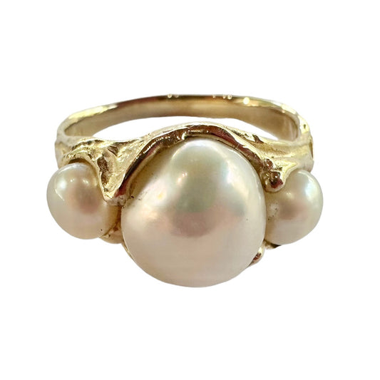 Ring - Flowing Burmese Baroque Pearls