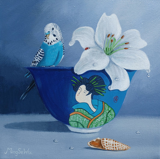 Budgie, Lily and Bowl