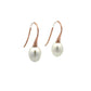 Earrings - 10-11mm Australian South Sea Cultured Pearl with 9kt Rose Gold Hooks