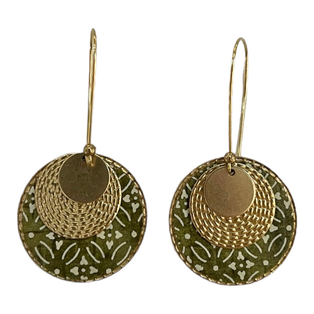 Three Layered Brass Earrings 82